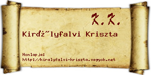 Királyfalvi Kriszta névjegykártya
